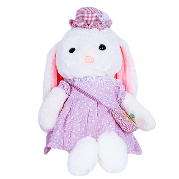 عروسک خرگوش کلاه کیفی 55 سانتی متری